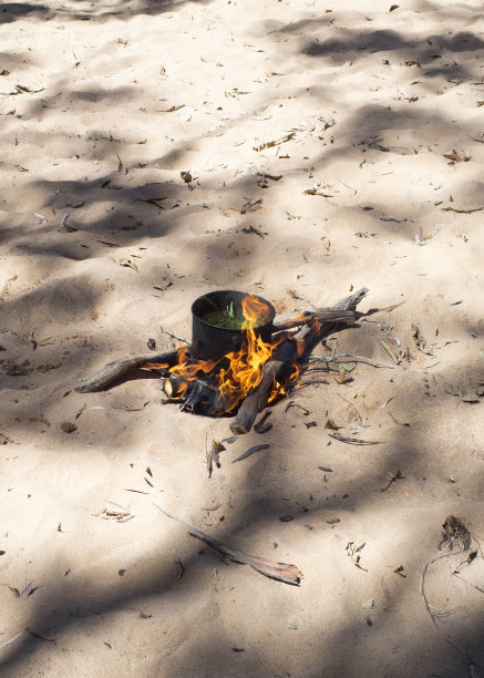 放在火上的金属锅图片下载