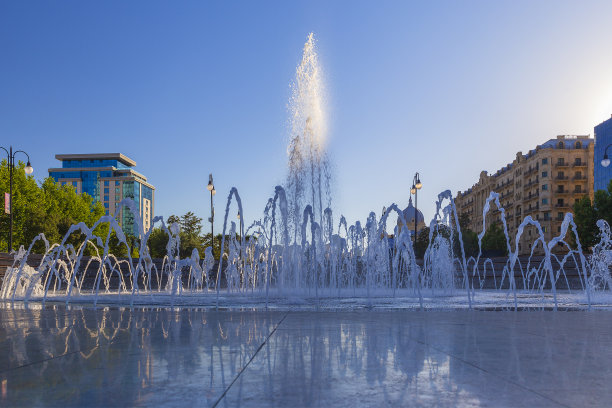 巴库城市公园的喷泉图片下载