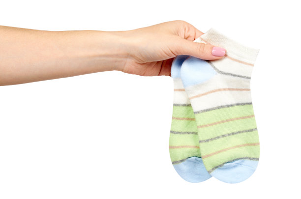 手配条纹棉袜、童鞋。图片下载