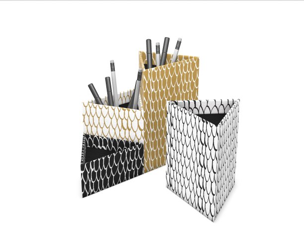 几何图案笔筒图片下载