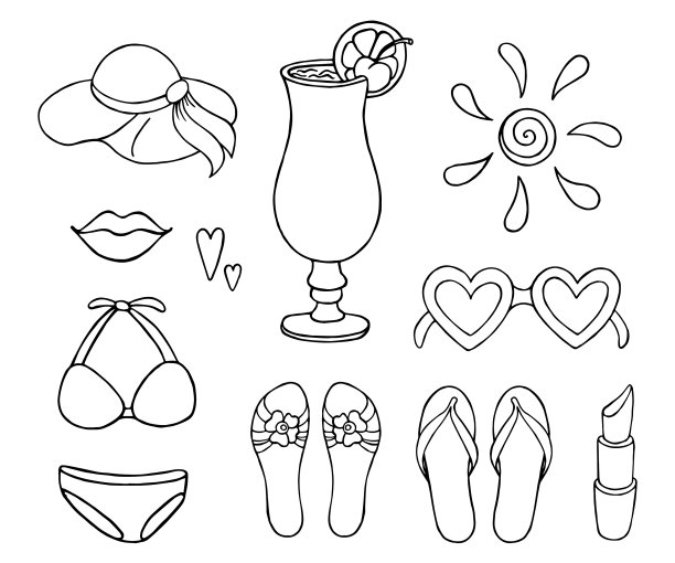 夏天的海滩。图片下载