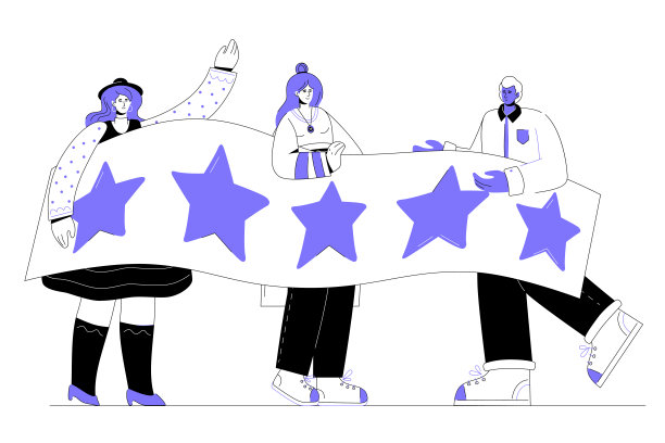 公司评级-平面设计风格丰富多彩插图图片下载