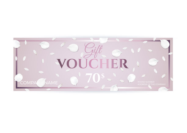 礼品券模板设计与树叶和华丽的装饰图片下载