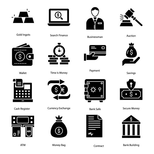 金融字形图标图片下载