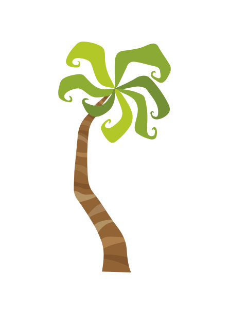 矢量插图棕榈树孤立在白色背景。椰子树。棕榈树。旅游、旅游符号、标志图片下载