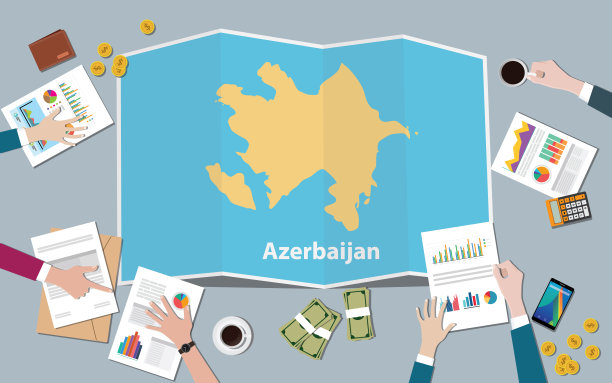 阿塞拜疆国家增长国家小组讨论与折叠地图视图从上图片下载