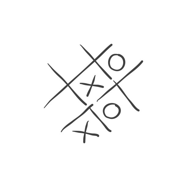素描风格的策略游戏图标矢量插画图片下载