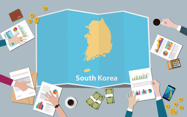 韩国国家增长国家团队讨论与折叠地图视图从顶部图片下载