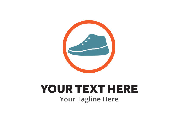 简单的男士鞋标创意设计，以平底风格搭配色彩。男装鞋标志创意设计，为身份和商业图片下载