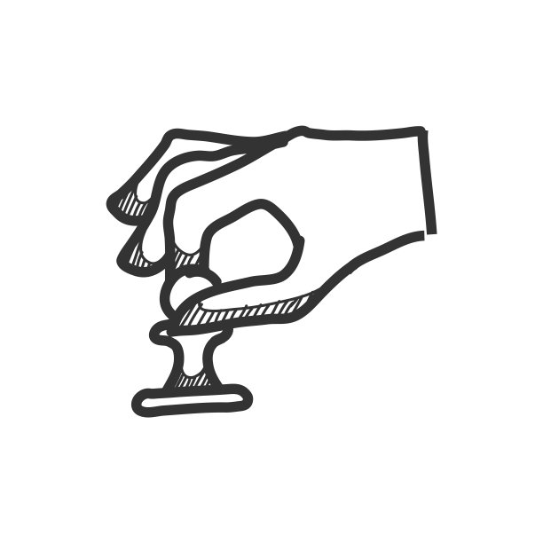 素描风格手持棋子图标矢量图图片下载
