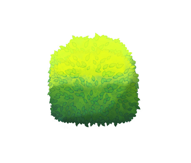 卡通自然元素布什在白色的背景图片下载