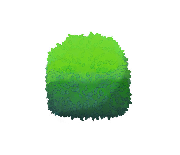 卡通自然元素布什在白色的背景图片下载