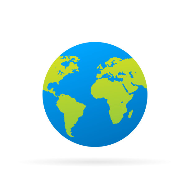 矢量行星地球图标。平面行星地球图标。图片下载