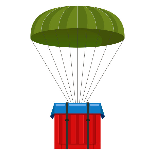 带负载的降落伞。网络游戏图片下载