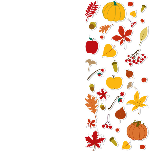 矢量插画秋天秋天的树叶，浆果，季节水果，蔬菜，文字框架。设计。模板的海报，问候明信片，设计，传单，介绍，网络横幅图片下载