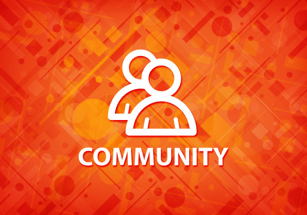 社区(群组图标)橙色背景图片下载