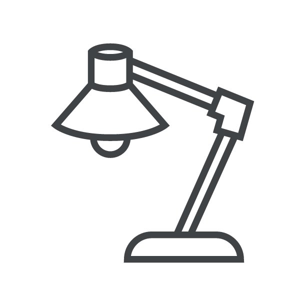 线条图标台灯图片下载