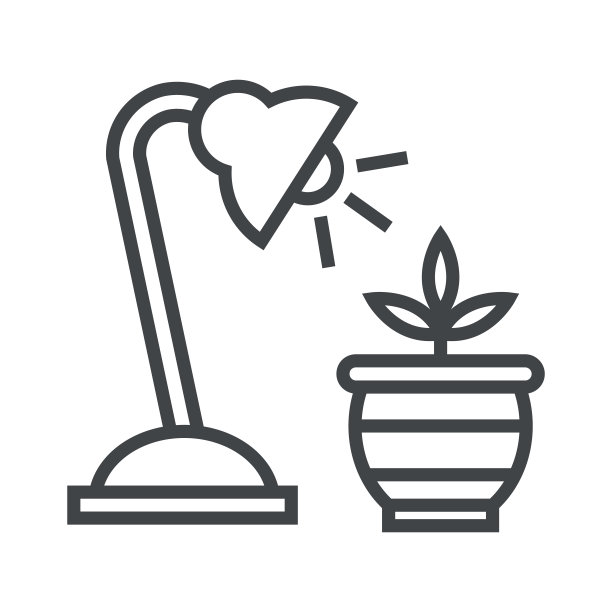 线条图标灯和花图片下载