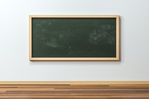教室前面有一块黑板，3d渲染。图片下载