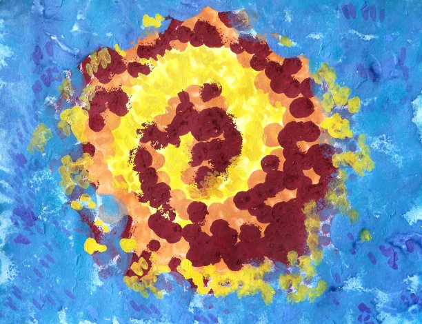 画着明亮的宇宙，银河蔚蓝的天空图片下载