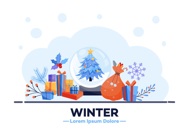 矢量冬季销售海报圣诞节图片下载