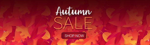 秋季横幅或标题背景与红色和橙色的叶子。秋季促销排印文字，用于广告、购物促销。矢量插图。图片下载