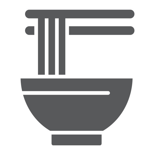 拉面符号，亚洲和食物，面条符号，矢量图形，白色背景上的固体图案。图片下载