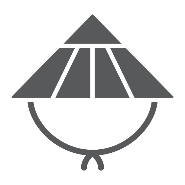 Kasa字形图标，亚洲帽，日本帽标志，矢量图形，白色背景上的固体图案。图片下载