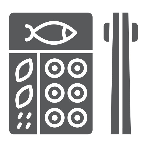 便当字形图标，亚洲和食物，日本午餐盒标志，矢量图形，白色背景上的固体图案。图片下载