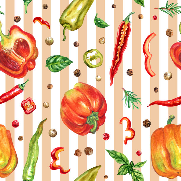 辣椒无缝图案图片下载