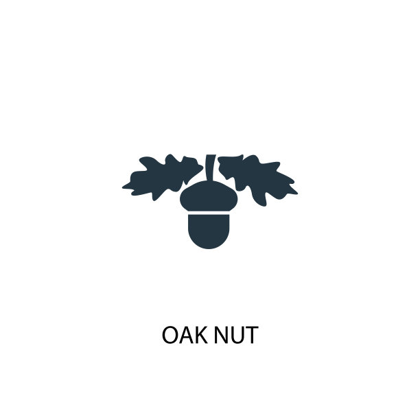 橡木坚果创意图标。简单元素说明。橡木坚果概念符号设计来自秋季系列。可用于网络和手机。图片下载
