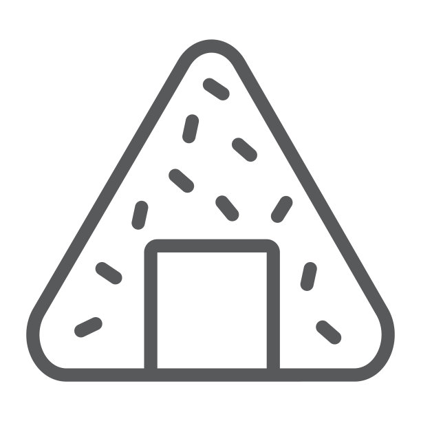 饭团线图标，亚洲和食物，日本餐标志，矢量图形，白色背景上的线性图案。图片下载