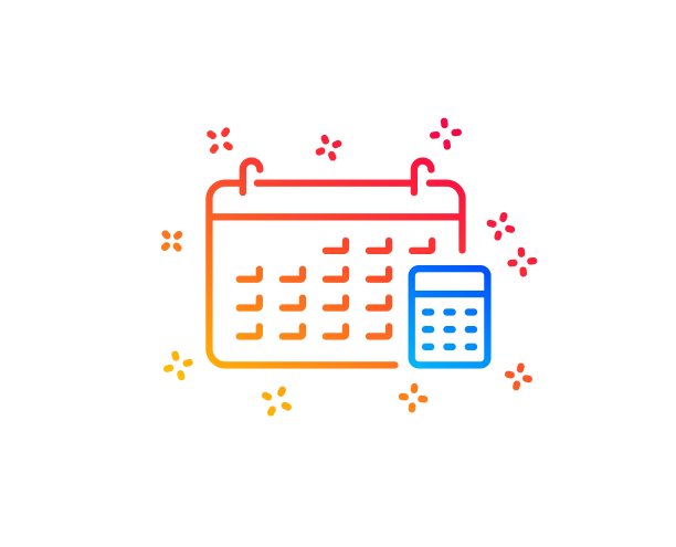 日历计算器行图标。会计的迹象。向量图片下载