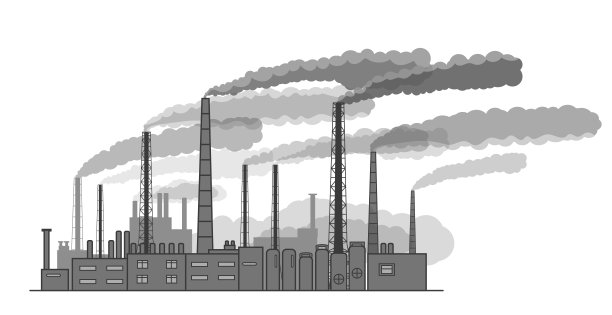 矢量画工业工厂轮廓图片下载
