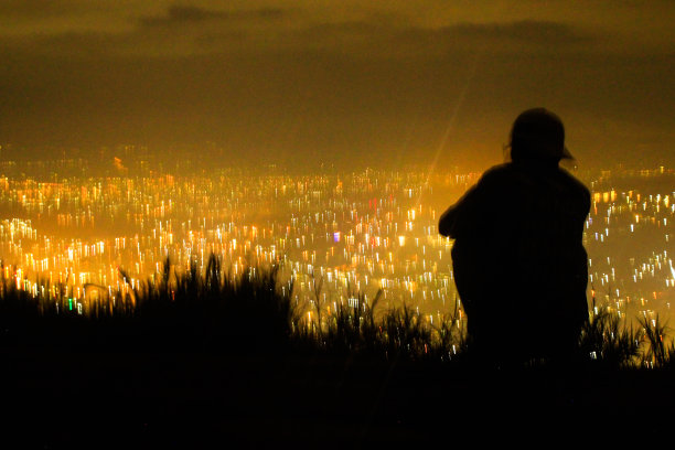 从山上看城市夜景图片下载