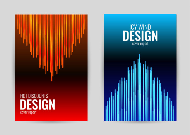 明亮的封面与红色和蓝色条纹在黑色的背景。设置垂直发光海报与空白的地方文字。图片下载