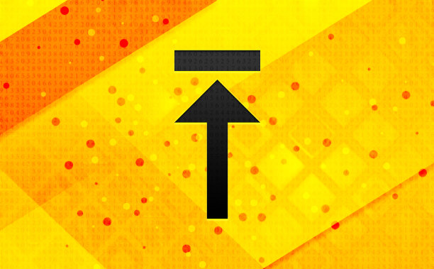 上传图标抽象数字横幅黄色背景图片下载