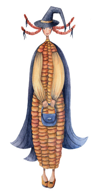 黄玉米女巫。图片下载