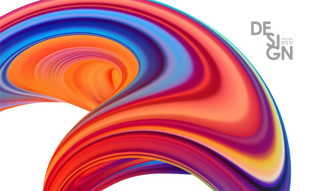 现代抽象三维背景与彩色流动液体形状。时尚的设计图片下载