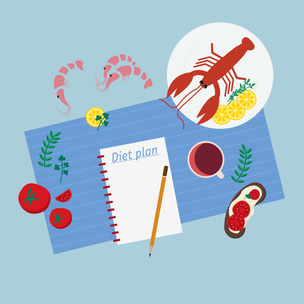 健康饮食、节食、瘦身和减肥理念。特写在一个记事本上有一个饮食计划。图片下载