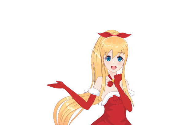 穿着圣诞老人服装的动漫女孩图片下载