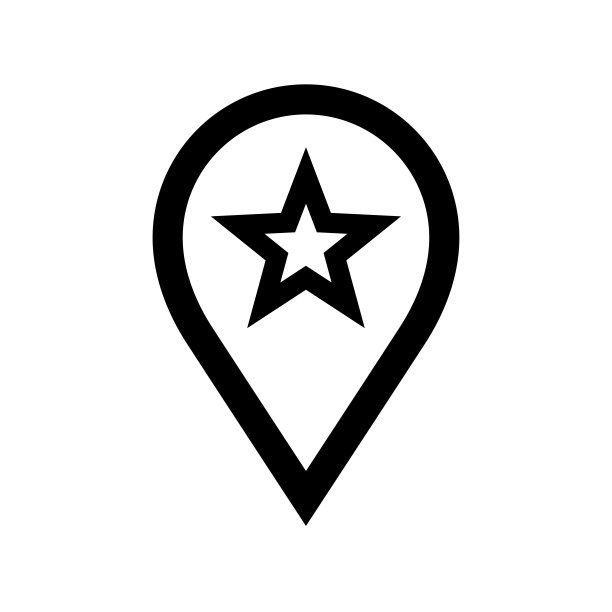 地图指针星标扁平矢量设计图片下载