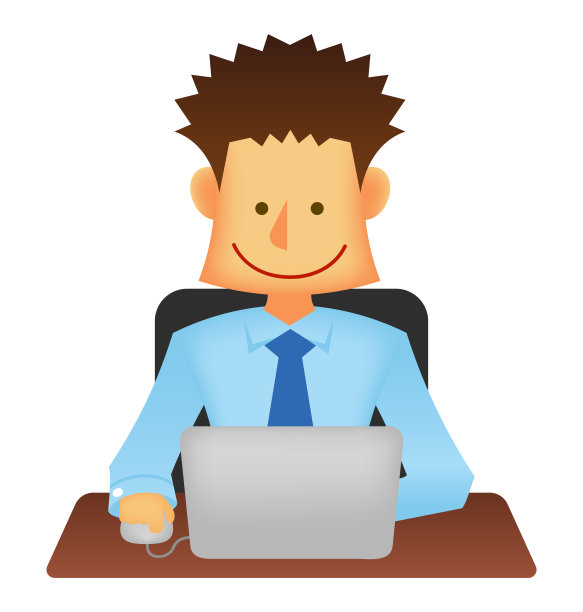 亚洲商务人士矢量平面插图(上身)/工作与笔记本电脑图片下载