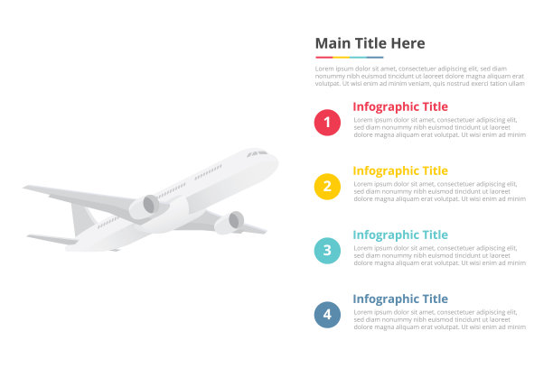 信息图模板与4点的自由空间文本描述-向量图片下载