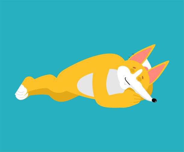 小狗在睡觉。狗在睡觉。宠物休眠。矢量图图片下载