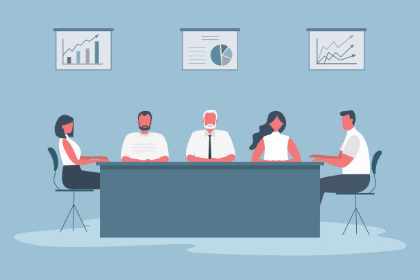 办公室工作人员在开会。雇员们坐在办公室的桌子旁图片下载