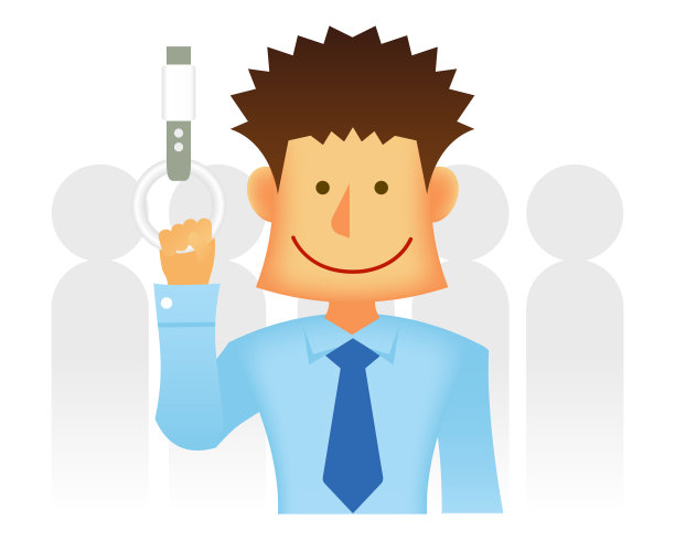 亚洲商务人士矢量平面插图(上身)/通勤人士，通勤列车图片下载