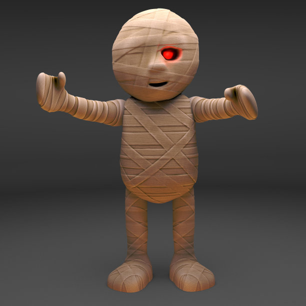 埃及木乃伊怪物很高兴见到你，3d插图图片下载