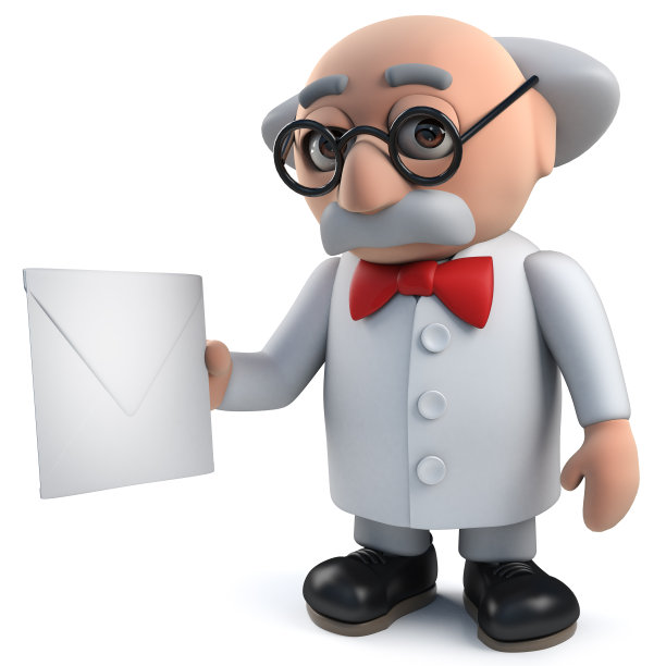 3d的疯狂科学家拿着一个信封图片下载