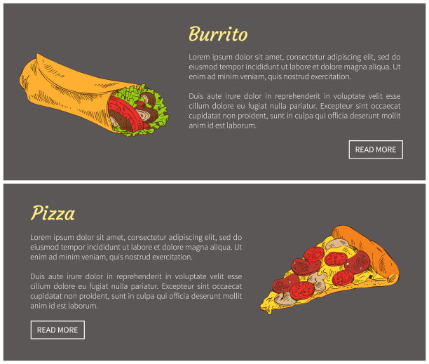 玉米煎饼和披萨片设置矢量插图图片下载